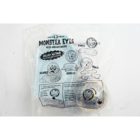 Taco Bell Other - Taco Bell Monster Eyes Fangs Toy Blue Roller Base New NIP 1990s Vintage